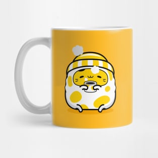 yellow cat hello winter Mug